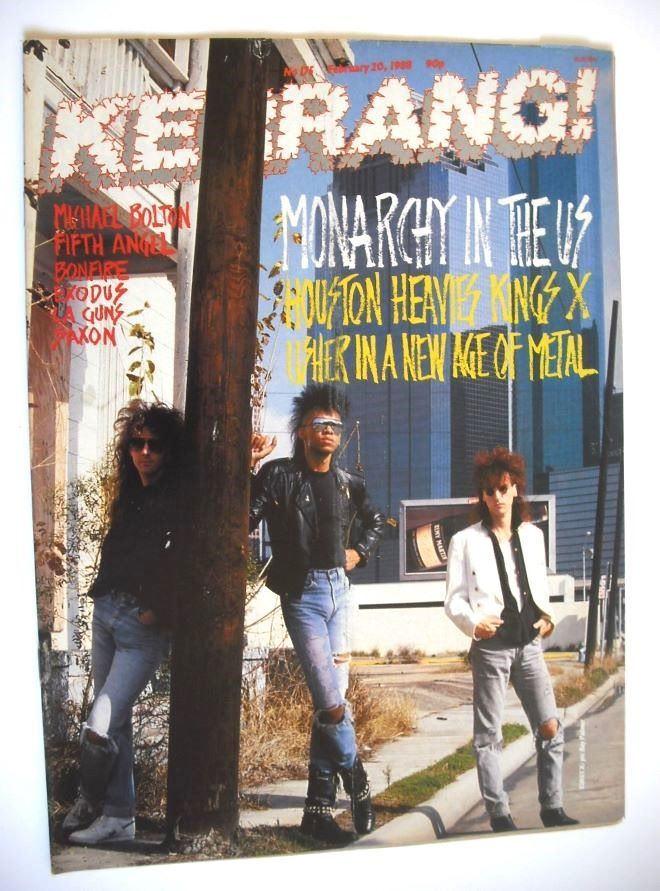 Kerrang magazine - Kings X cover (20 February 1988 - Issue 175)