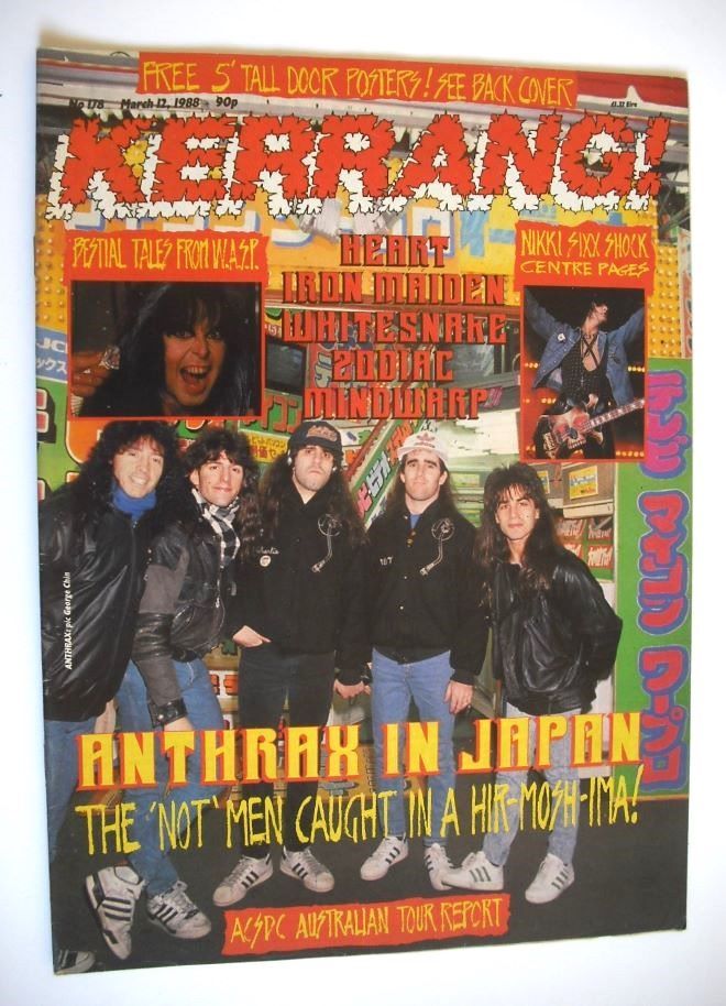 Kerrang magazine - Anthrax cover (12 March 1988 - Issue 178)