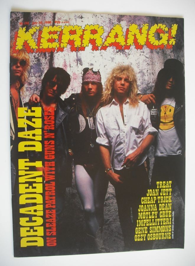 Kerrang magazine - Guns N' Roses cover (30 July 1988 - Issue 198)