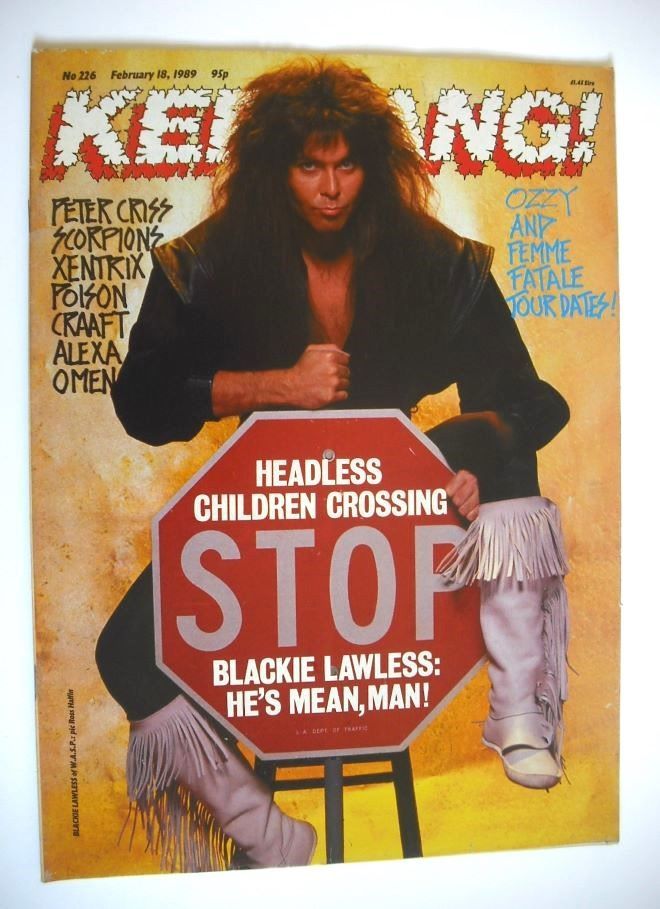 <!--1989-02-18-->Kerrang magazine - Blackie Lawless cover (18 February 1989