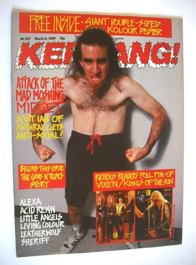 <!--1989-03-11-->Kerrang magazine - Scott Ian cover (11 March 1989 - Issue 