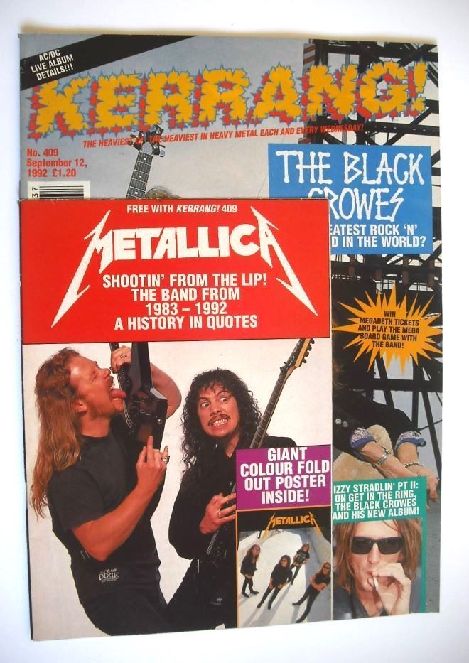 Kerrang magazine - The Black Crowes cover (12 September 1992 - Issue 409)