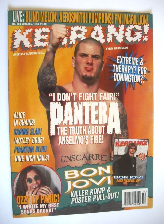 Kerrang magazine - Phil Anselmo cover (5 March 1994 - Issue 484)