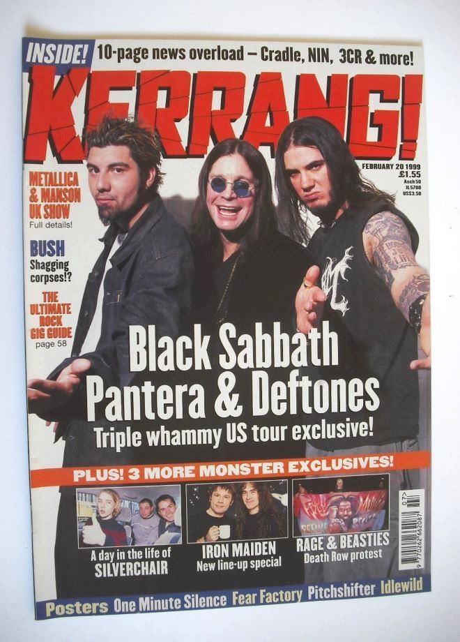 <!--1999-02-20-->Kerrang magazine - Chino Moreno, Ozzy Osbourne, Phil Ansel