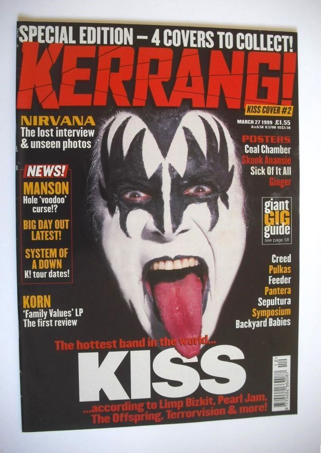 Kerrang magazine - Gene Simmons cover (27 March 1999 - Issue 743)