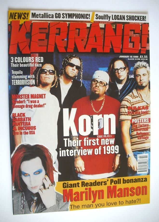 Kerrang magazine - Korn cover (16 January 1999 - Issue 733)