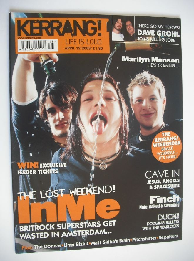Kerrang magazine - INME cover (12 April 2003 - Issue 950)