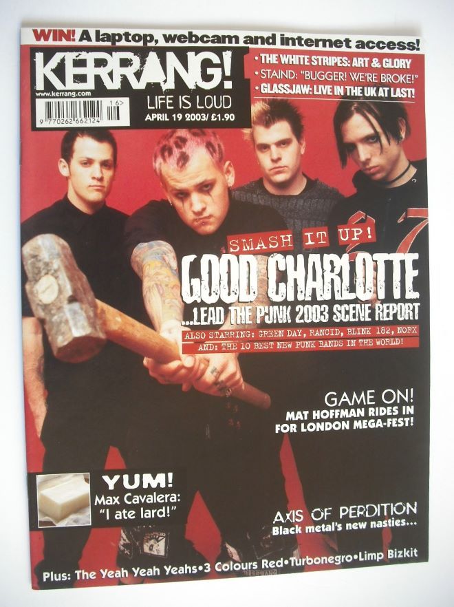 Kerrang magazine - Good Charlotte cover (19 April 2003 - Issue 951)