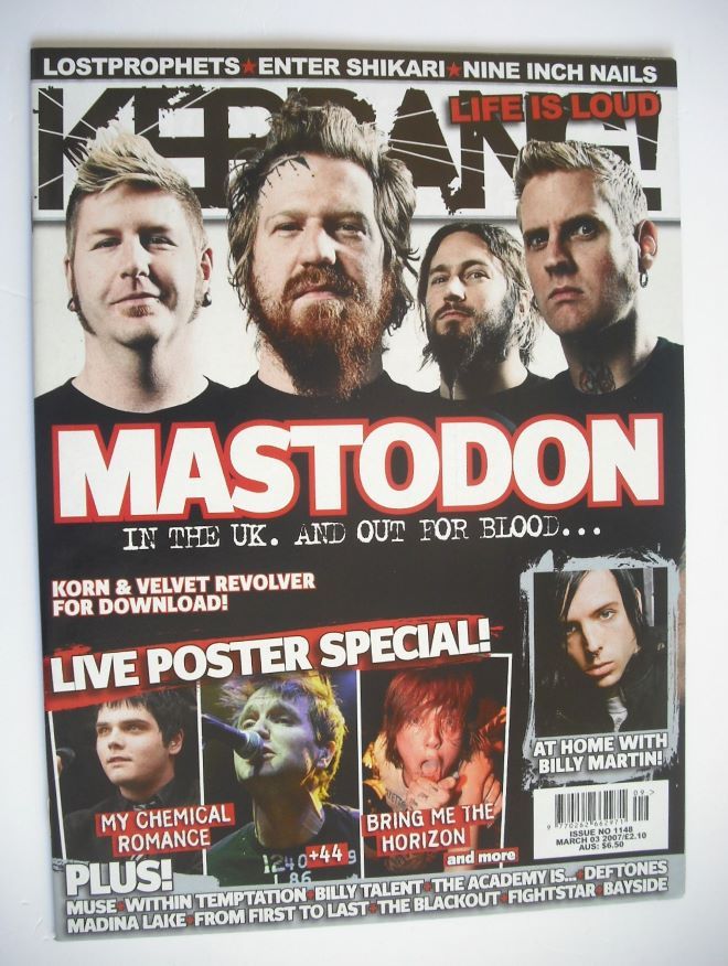Kerrang magazine - Mastodon cover (3 March 2007 - Issue 1148)