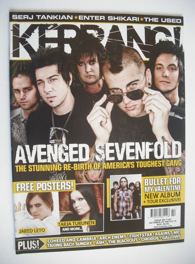 Kerrang magazine - Avenged Sevenfold cover (20 October 2007 - Issue 1181)