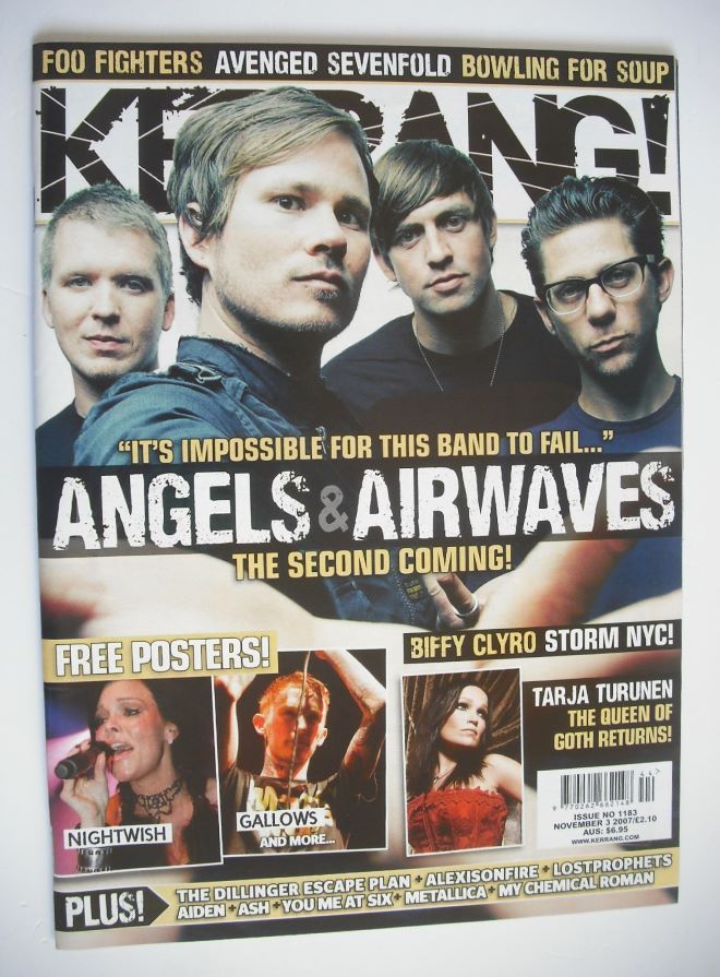 Kerrang magazine - Angels and Airwaves cover (3 November 2007 - Issue 1183)