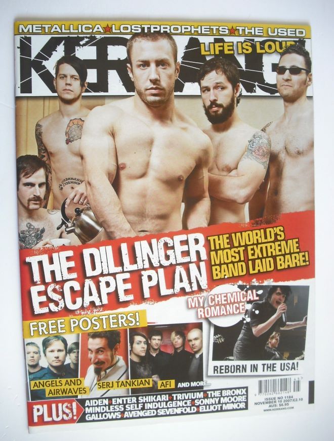 Kerrang magazine - The Dillinger Escape Plan cover (10 November 2007 - Issue 1184)
