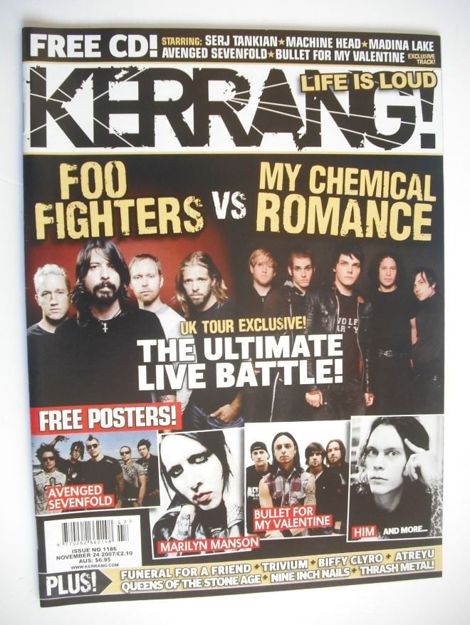 Kerrang magazine - Foo Fighters vs My Chemical Romance cover (24 November 2007 - Issue 1186)