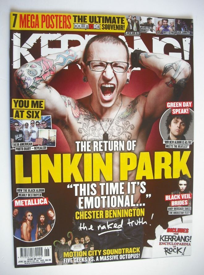 Kerrang magazine - Chester Bennington cover (30 June 2012 - Issue 1421)