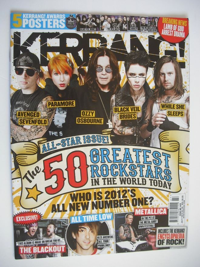 Kerrang magazine - The 50 Greatest Rock Stars cover (7 July 2012 - Issue 1422)
