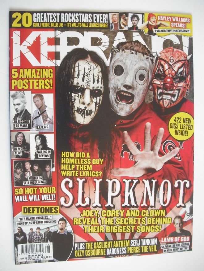 Kerrang magazine - Slipknot cover (14 July 2012 - Issue 1423)
