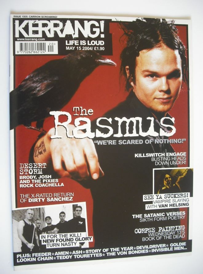 Kerrang magazine - The Rasmus cover (15 May 2004 - Issue 1005)