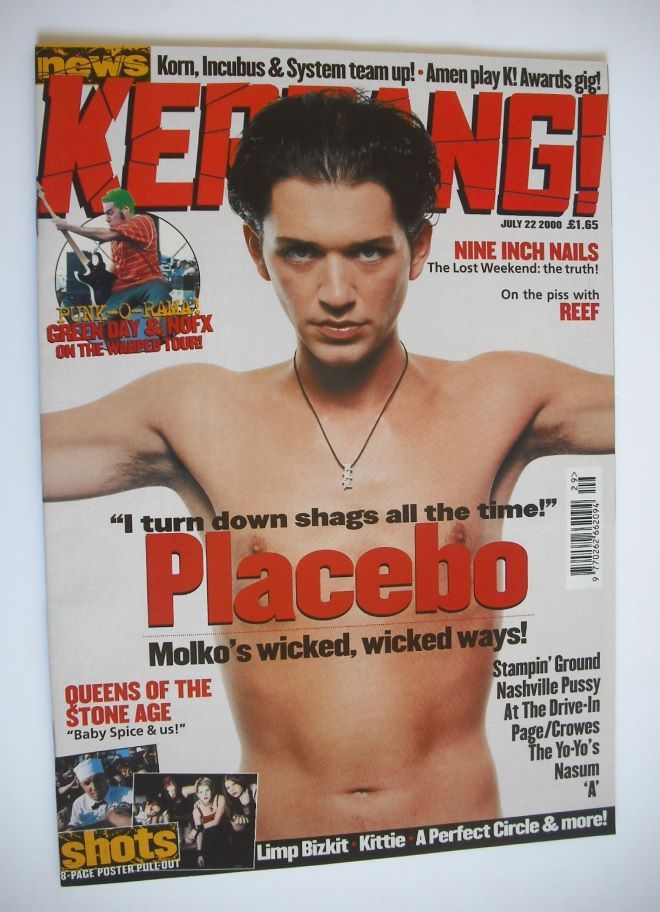 Kerrang magazine - Brian Molko cover (22 July 2000 - Issue 811)