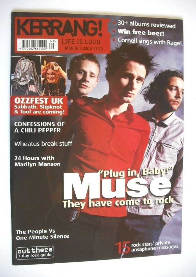 Kerrang magazine - Muse cover (3 March 2001 - Issue 842)