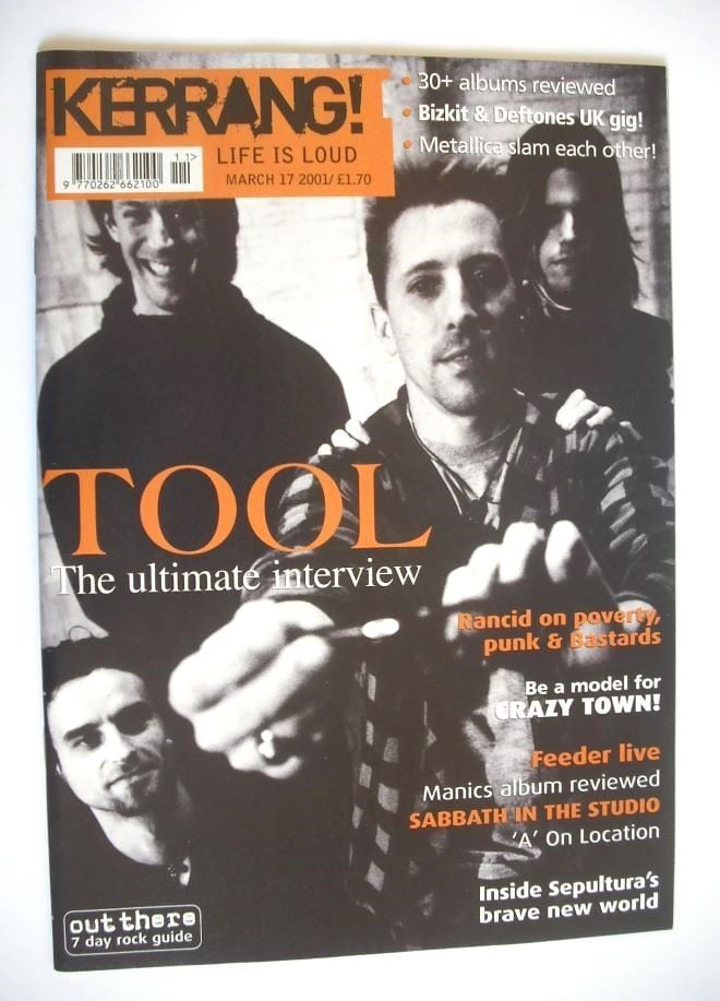 Kerrang magazine - Tool cover (17 March 2001 - Issue 844)