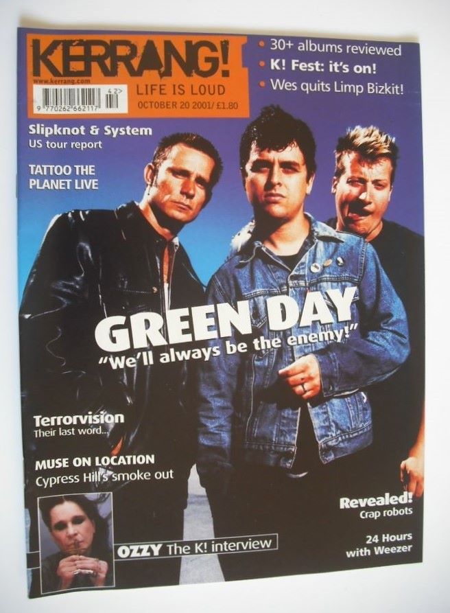 Kerrang magazine - Green Day cover (20 October 2001 - Issue 875)