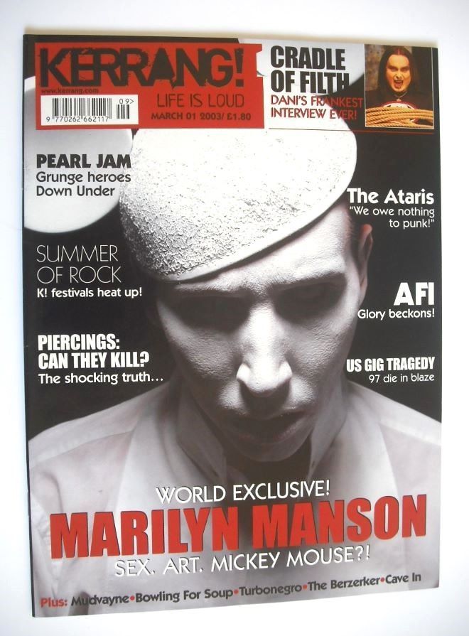 Kerrang magazine - Marilyn Manson cover (1 March 2003 - Issue 944)