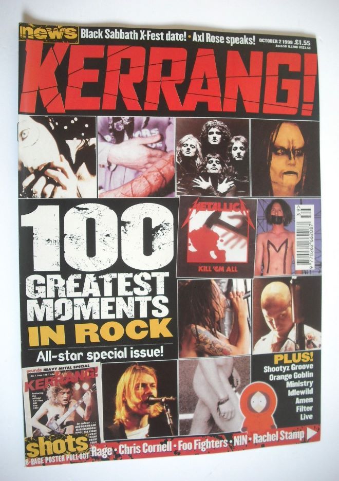 Kerrang magazine - 100 Greatest Moments In Rock cover (2 October 1999 - Issue 770)