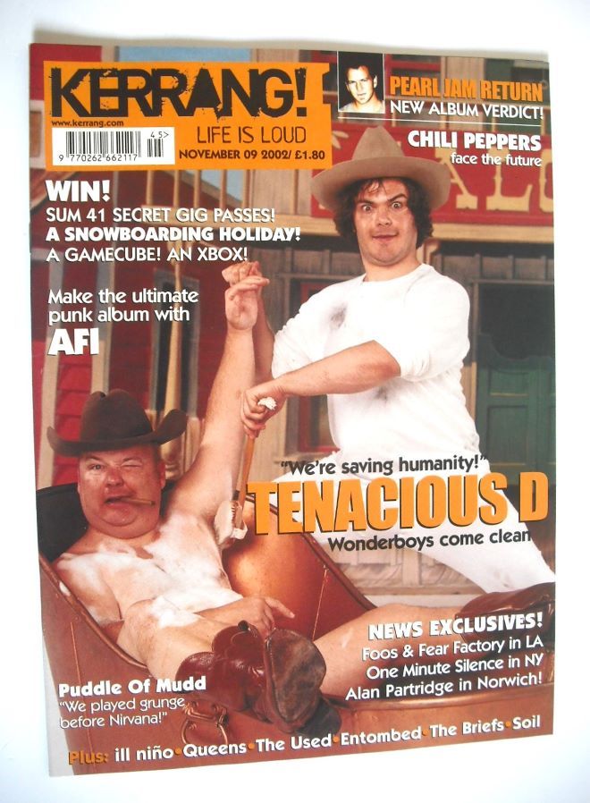 Kerrang magazine - Tenacious D cover (9 November 2002 - Issue 929)