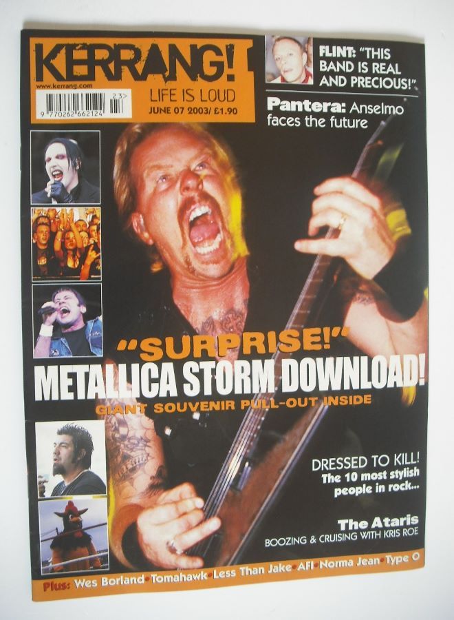Kerrang magazine - Metallica cover (7 June 2003 - Issue 958)