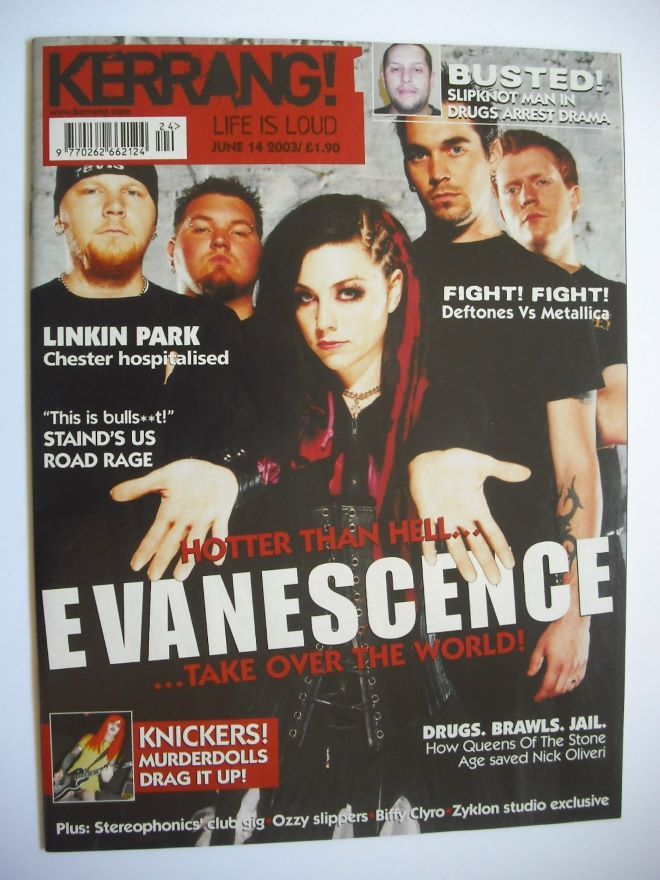 Kerrang magazine - Evanescence cover (14 June 2003 - Issue 959)