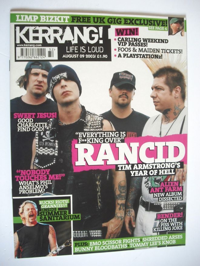Kerrang magazine - Rancid cover (9 August 2003 - Issue 967)