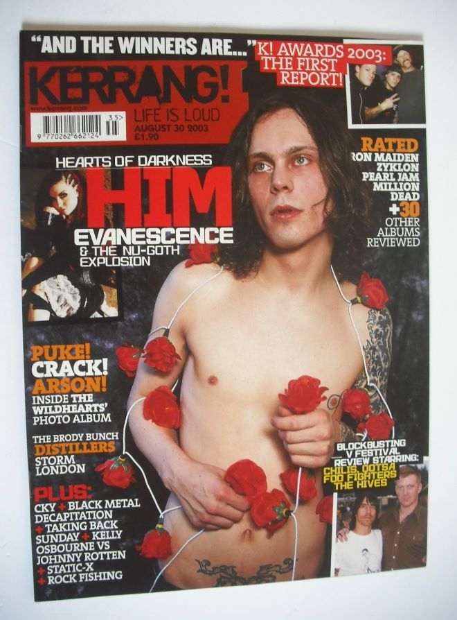 Kerrang magazine - HIM Ville Valo cover (30 August 2003 - Issue 970)
