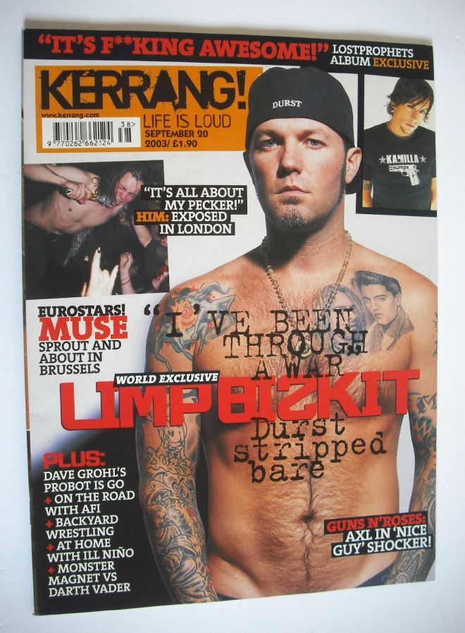 Kerrang magazine - Fred Durst cover (20 September 2003 - Issue 973)
