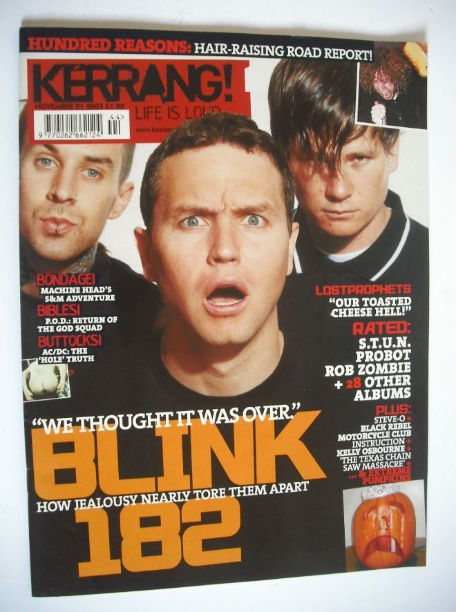 Kerrang magazine - Blink 182 cover (1 November 2003 - Issue 979)