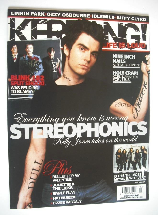 <!--2005-03-05-->Kerrang magazine - Kelly Jones cover (5 March 2005 - Issue