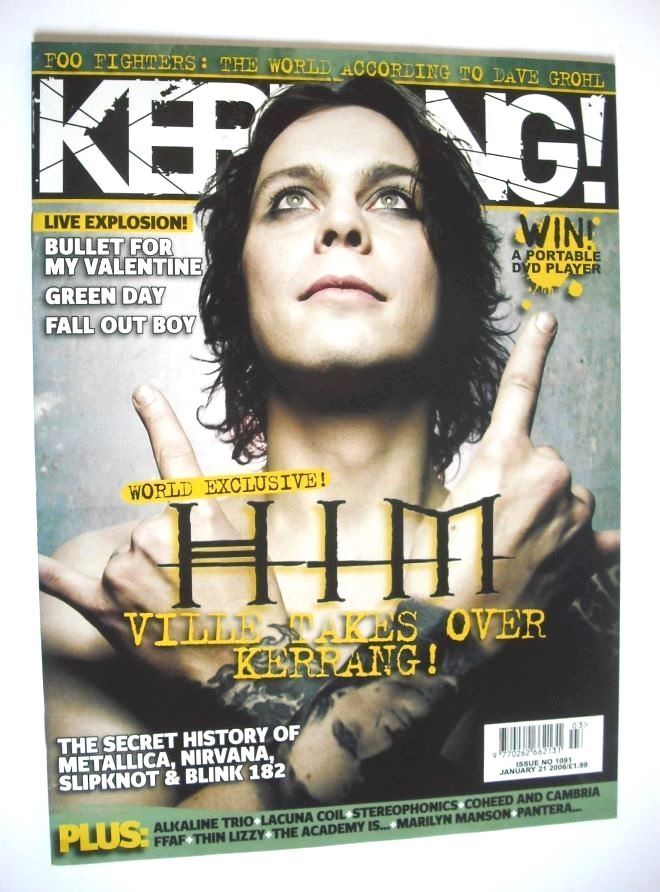 Kerrang magazine - HIM Ville Valo cover (21 January 2006 - Issue 1091)