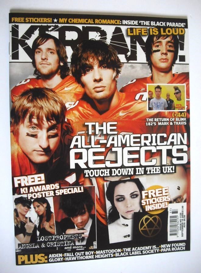 Kerrang magazine - The All-American Rejects cover (16 September 2006 - Issue 1125)