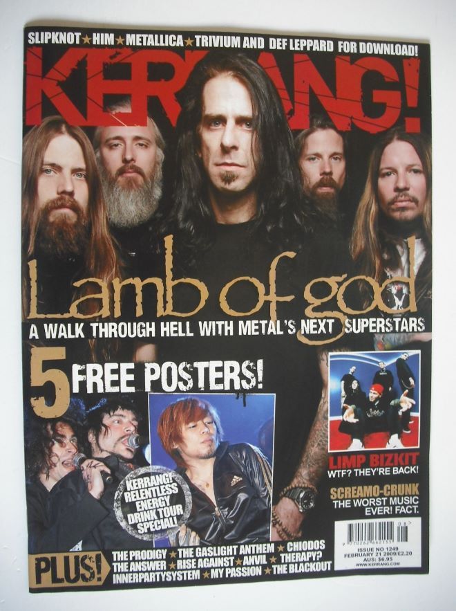 Kerrang magazine - Lamb of God cover (21 February 2009 - Issue 1249)
