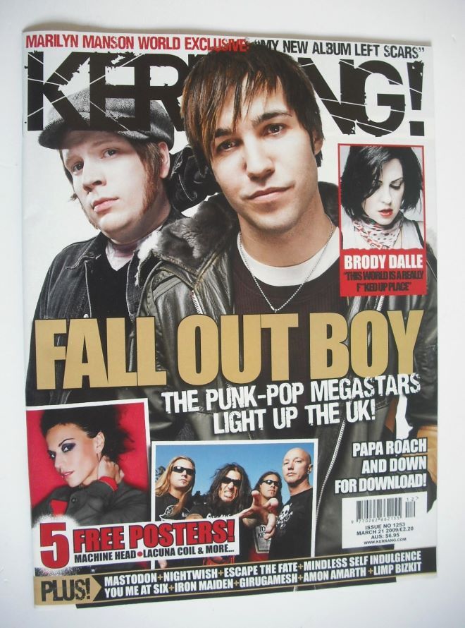 Kerrang magazine - Fall Out Boy cover (21 March 2009 - Issue 1253)