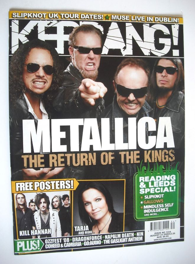 Kerrang magazine - Metallica cover (23 August 2008 - Issue 1224)