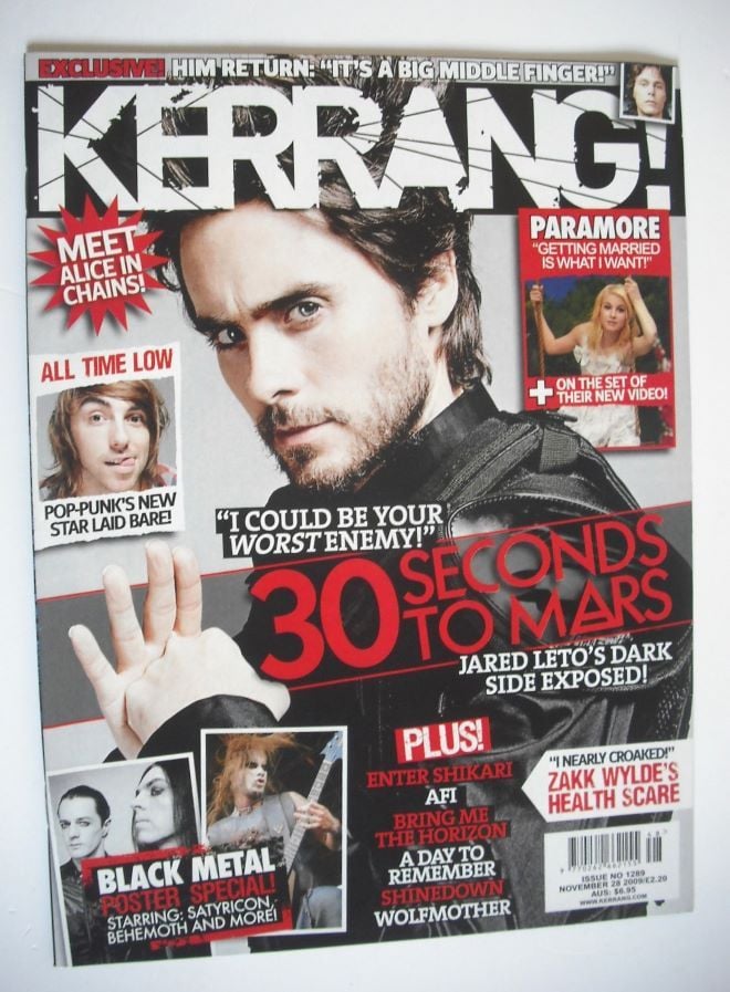 Kerrang magazine - Jared Leto cover (28 November 2009 - Issue 1289)