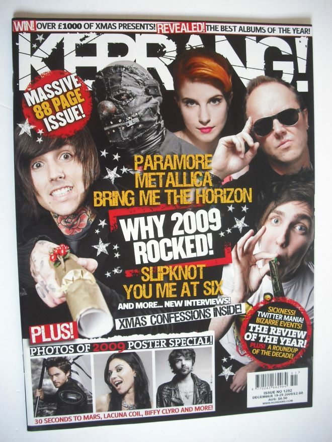 Kerrang magazine - Why 2009 Rocked cover (19-29 December 2009 - Issue 1292)