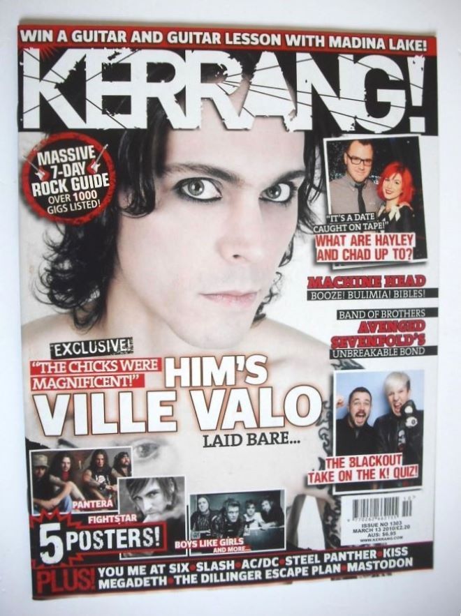 Kerrang magazine - HIM Ville Valo cover (13 March 2010 - Issue 1303)