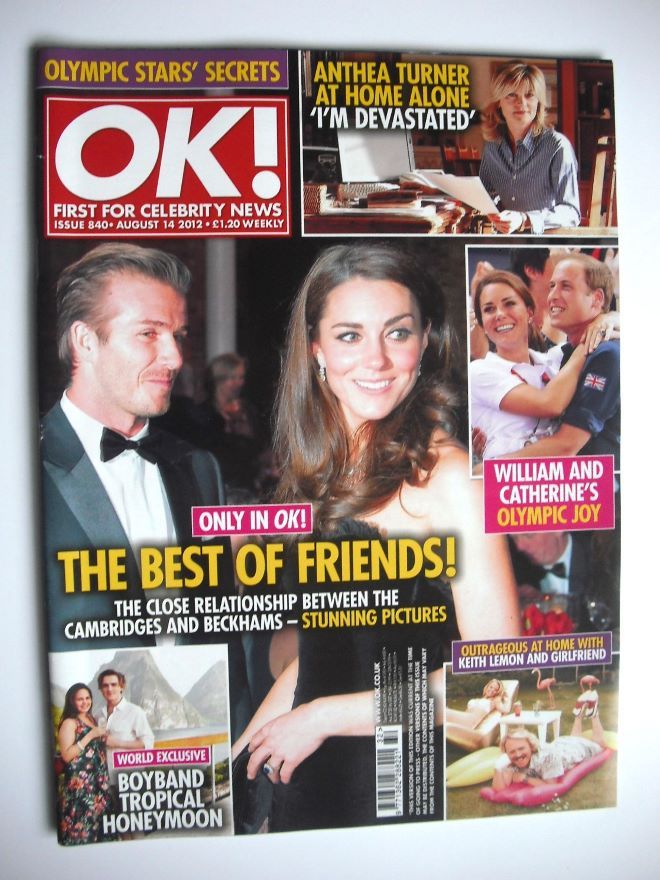 OK! magazine - David Beckham and Kate Middleton cover (14 August 2012 - Issue 840)