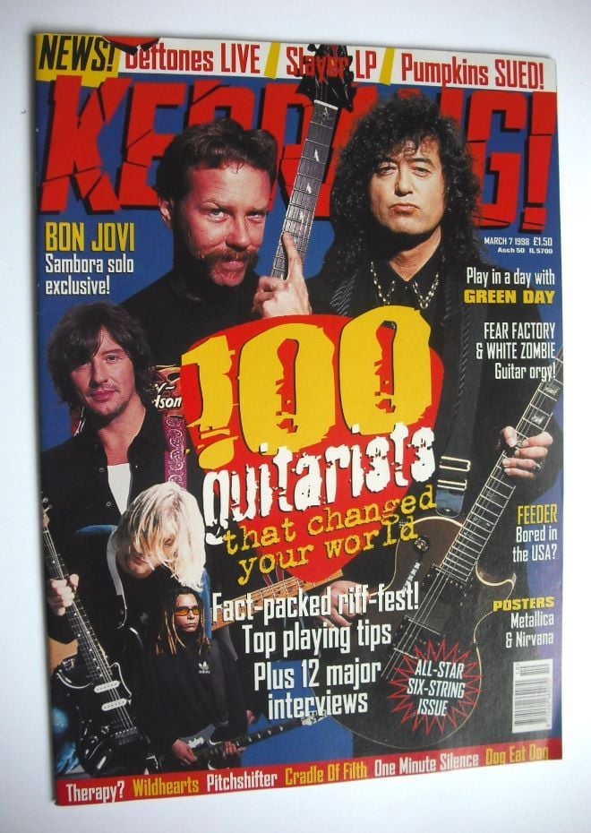 Kerrang magazine - 100 Guitarists That Changed Your World cover (7 March 1998 - Issue 689)