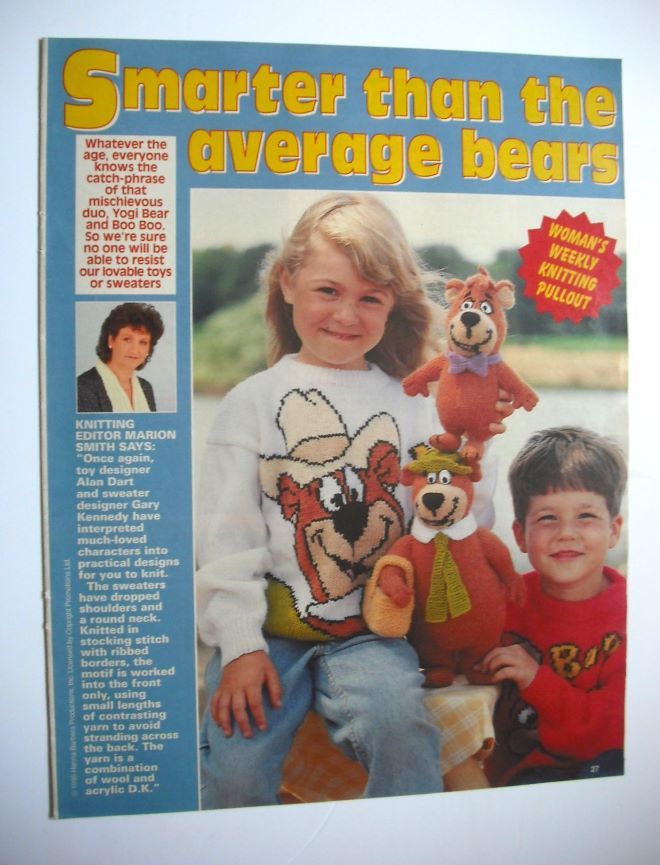 Yogi Bear & Boo Boo toy and sweater knitting patterns (by Alan Dart)