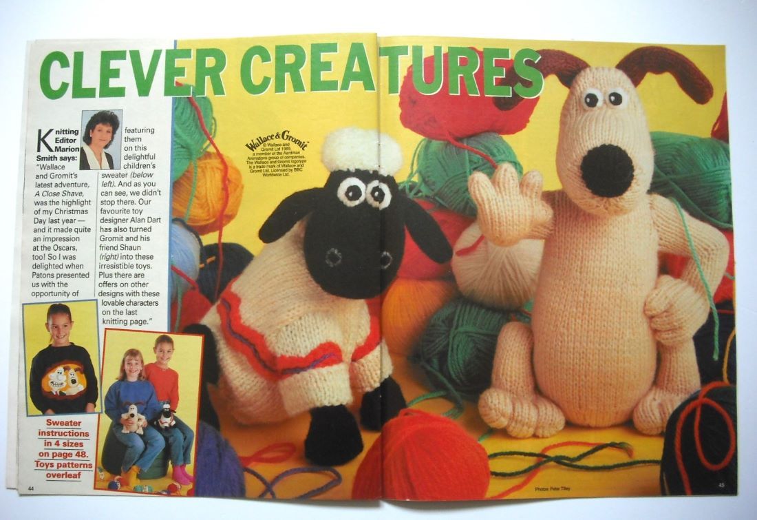 Gromit and Shaun The Sheep Toys & Sweater to knit (by Alan Dart)