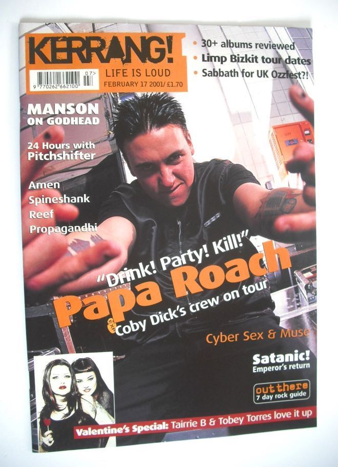 Kerrang magazine - Papa Roach cover (17 February 2001 - Issue 840)