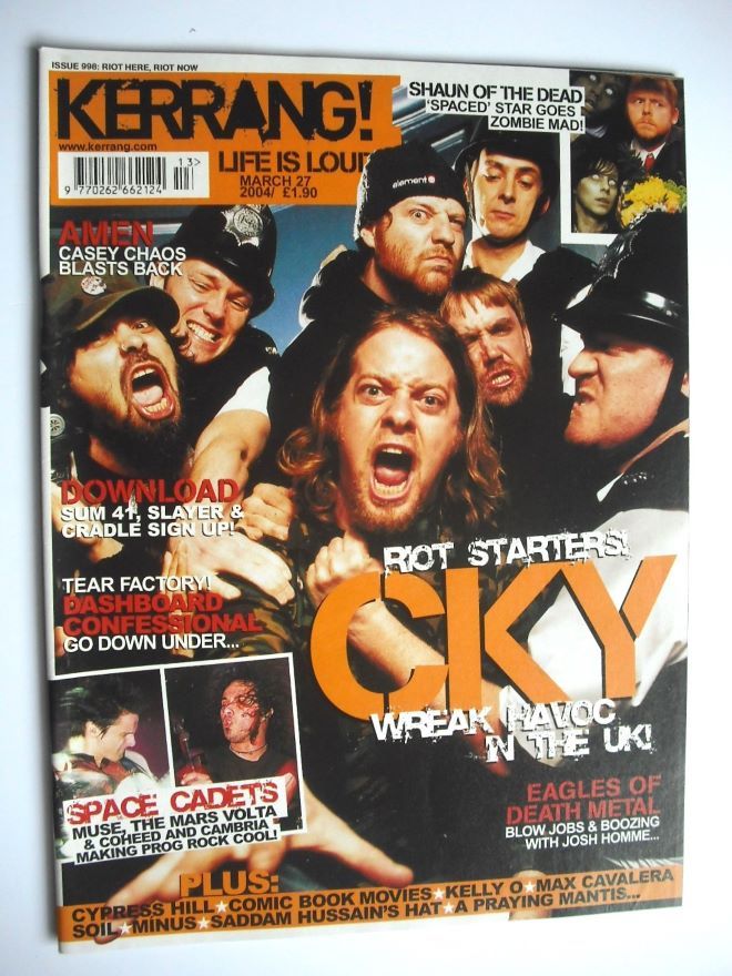 <!--2004-03-27-->Kerrang magazine - CKY cover (27 March 2004 - Issue 998)