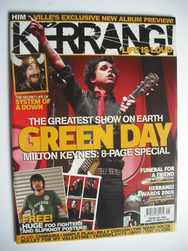 Kerrang magazine - Green Day cover (25 June 2005 - Issue 1062)